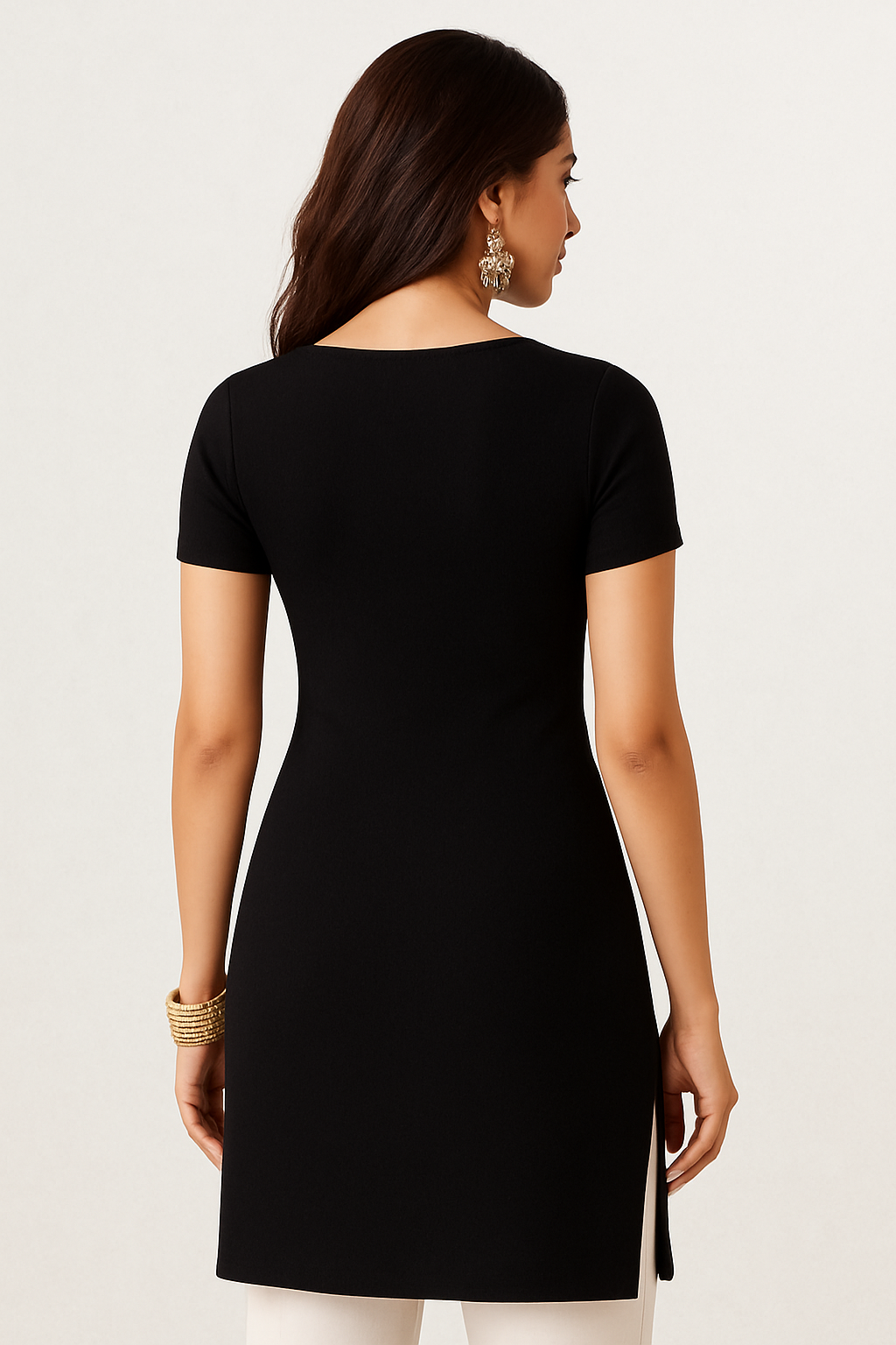 Black Neck tie up Kurti